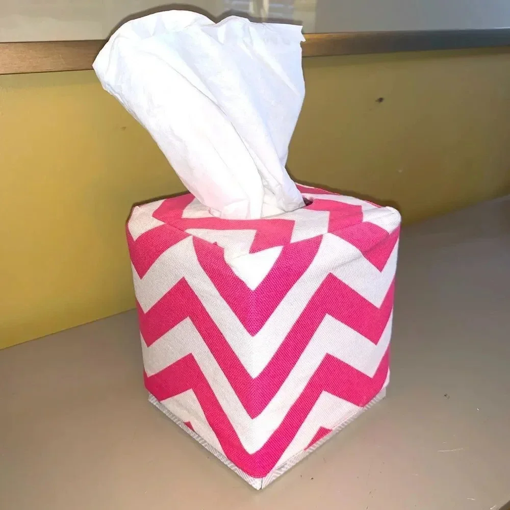 Pink‎ Chevron Tissue Box Cover
